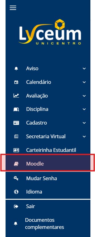 Menu do Aluno Online